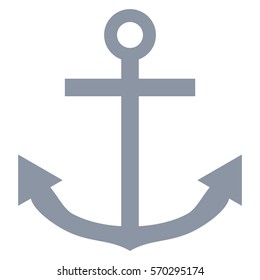 Vector Illustration of Grey Anchor Icon
