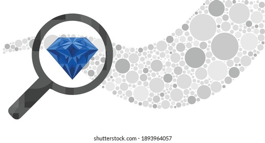 Vector Illustration Of Grey Bubbles And Blue Crystal For Valuable Data Research