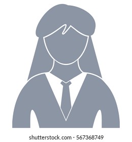 Vector Illustration of Grey Business Woman Icon
