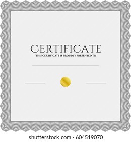 Vector Illustration of Grey Certificate template in grey color

