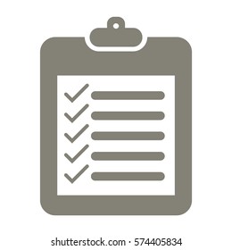 Ilustración vectorial del icono de la almohadilla de la lista de verificación gris
