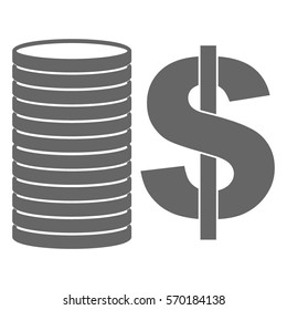 Vector Illustration of Grey Coin Icon
