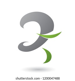 Vector Illustration of Grey Curvy Fun Letter Z isolated on a White Background