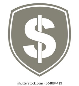 Vektorgrafik mit Grau-Dollar-Schild-Symbol
