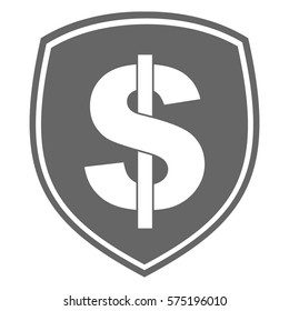 Ilustración vectorial del icono Escudo del dólar gris
