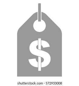 Ilustración vectorial del icono de la etiqueta de dólar gris
