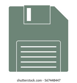 Vector Illustration of Grey Floppy Disk Icon
