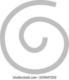 Vector illustration of grey helix. Vector spiral outline icon