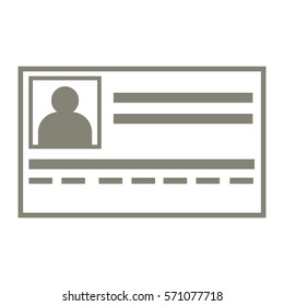 Vector Illustration of Grey ID Card Icon
