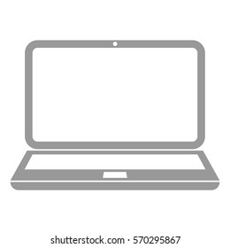 Ilustración vectorial del icono de la laptop gris
