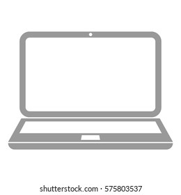 Ilustración vectorial del icono de la laptop gris
