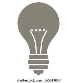 Vector Illustration with Grey Light Bulb Icon
