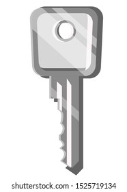 Vector illustration of grey metal key
