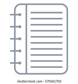 Vector Illustration of Grey Notebook Icon
