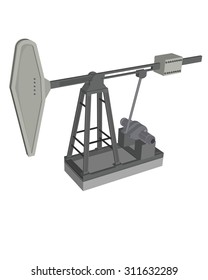 Vector illustration of a grey oil pump
