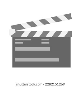 Vector Illustration Grey Open Clapper Board suitable for Movie Production, Icon, Graphic Purposes, Design, Web, Education, Presentation, Broadcasting