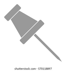 Vector Illustration of Grey Pin Icon
