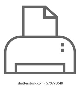 Vector Illustration of Grey Printer Icon
