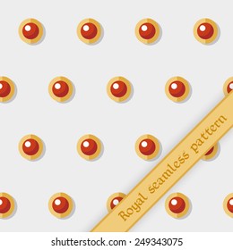 Vector illustration: grey  seamless  background with gem  brooches and golden band