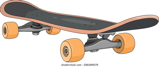Vector illustration of grey skateboard cartoon