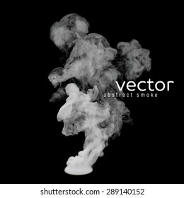 Vector illustration of grey smoke on black. Use it as an element of background in your design.