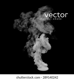 Vector illustration of grey smoke on black. Use it as an element of background in your design.