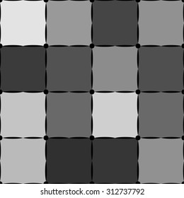 Vector illustration of grey square seamless pattern with black dot.