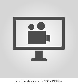 Vector Illustration of Grey Video Player Icon
