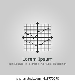 Vector illustration of grid chart sign icon on grey background.
