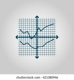 Vector illustration of grid chart sign icon on grey background.