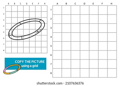 Vector illustration of grid copy picture educational puzzle game with doodle hula hup