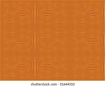 Vector Illustration of Grid of Dots Creating 3D Illusion