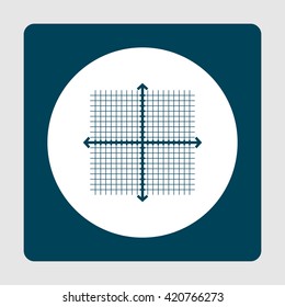 Vector illustration of grid square sign icon on blue background.