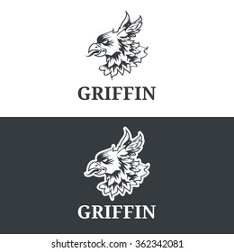 Vector illustration of griffin. Mascot or logo template.