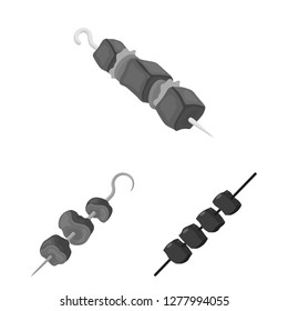 Vector illustration of  and grill icon. Collection of  and charcoal stock symbol for web.