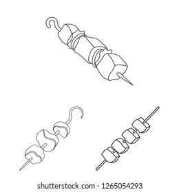 Vector illustration of  and grill icon. Set of  and charcoal vector icon for stock.