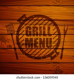 Vector Illustration of a Grill Menu Design Template