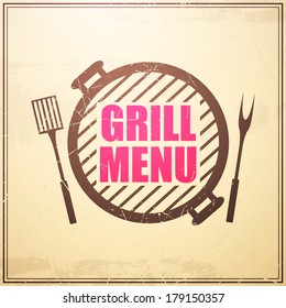 Vector Illustration of a Grill Menu Design Template