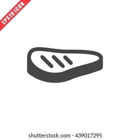 Vector illustration of grilled meat icon on white background