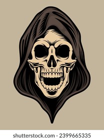 Vector illustration grim reaper for t-shirts, stickers and other similar products.