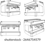 Vector illustration of a grinder machine design for grinding coffee beans to be served as a drink in cafes and restaurants