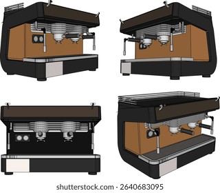Vector illustration of a grinder machine design for grinding coffee beans to be served as a drink in cafes and restaurants