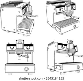 Vector illustration of a grinder machine design for grinding coffee beans to be served in cafes and restaurants