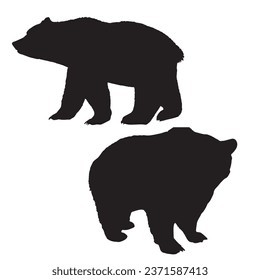 Vector Illustration of Grizzly Bear Silhouette