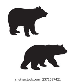 Vector Illustration of Grizzly Bear Silhouette
