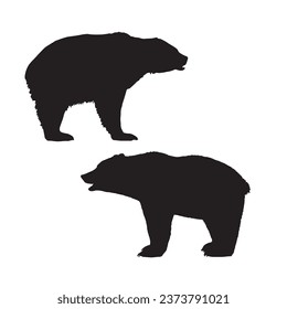Vector Illustration of Grizzly Bear Silhouette