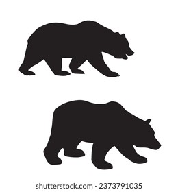 Vector Illustration of Grizzly Bear Silhouette