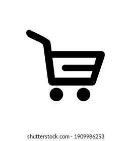 Vector illustration of a grocery cart. Symbol for shopping.