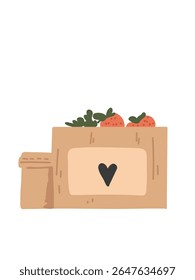 Caja de entrega de comestibles de Ilustración vectorial