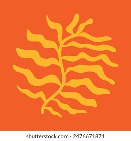 Vector illustration of Groovy Abstract Flower Art. Organic and Botanical Art. Design element for packaging, prints, decoration